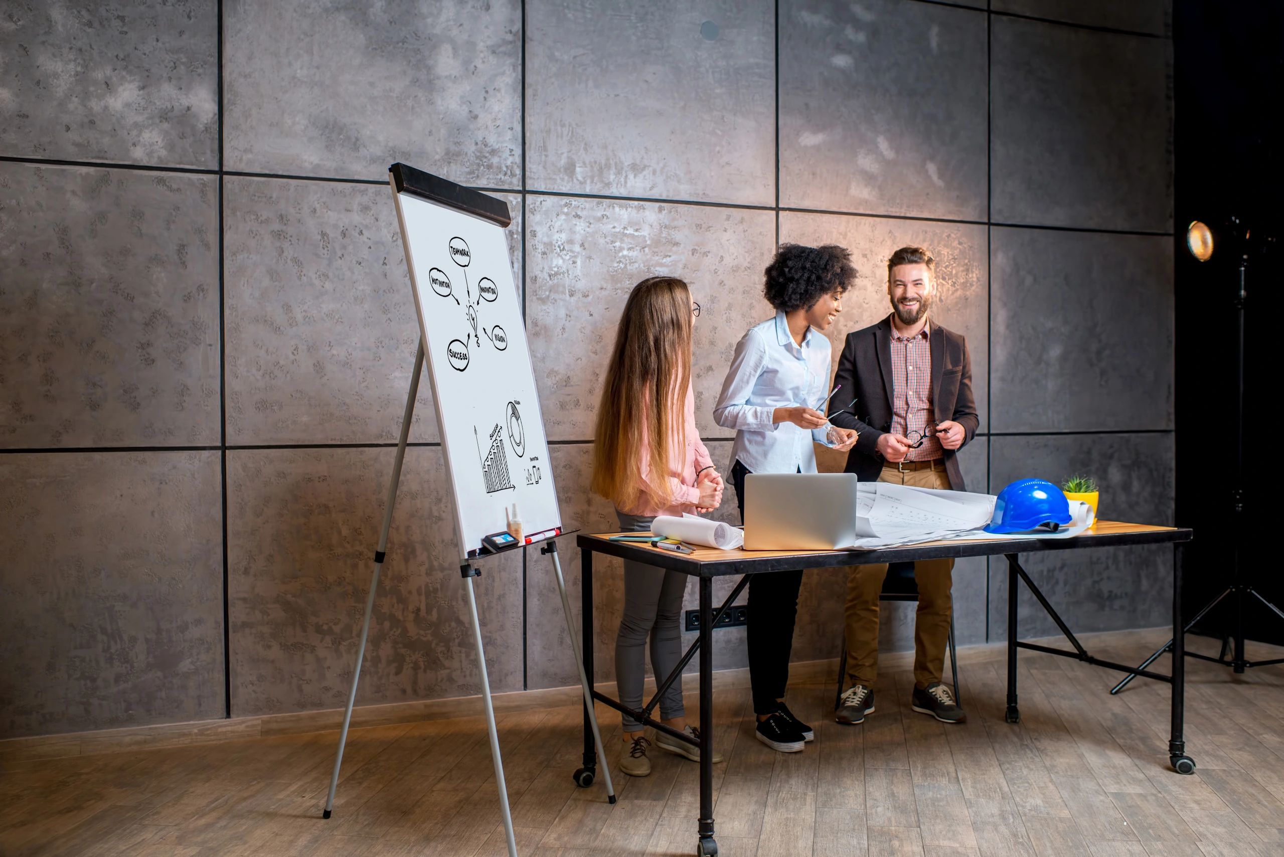 Professional team collaborating in an office